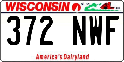 WI license plate 372NWF