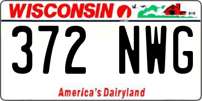 WI license plate 372NWG