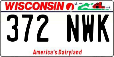 WI license plate 372NWK