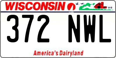 WI license plate 372NWL