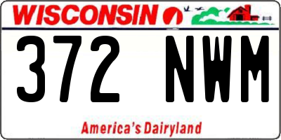 WI license plate 372NWM