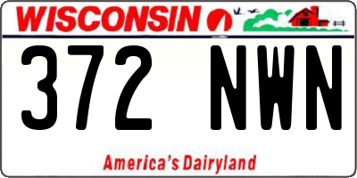 WI license plate 372NWN