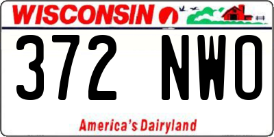 WI license plate 372NWO