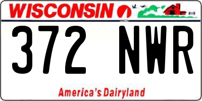 WI license plate 372NWR