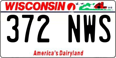 WI license plate 372NWS