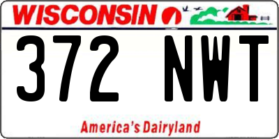 WI license plate 372NWT