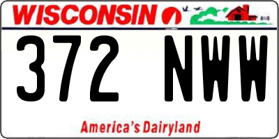WI license plate 372NWW