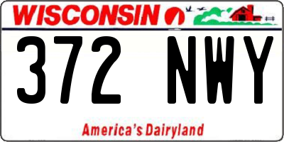 WI license plate 372NWY