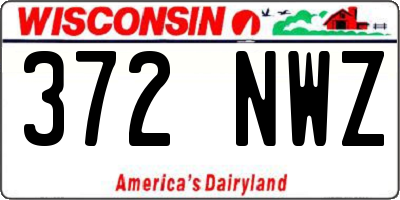 WI license plate 372NWZ