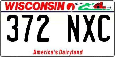 WI license plate 372NXC
