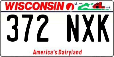 WI license plate 372NXK