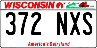 WI license plate 372NXS