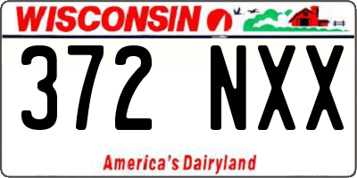 WI license plate 372NXX