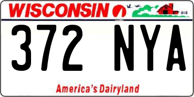 WI license plate 372NYA