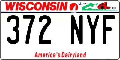 WI license plate 372NYF