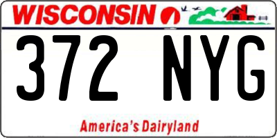 WI license plate 372NYG