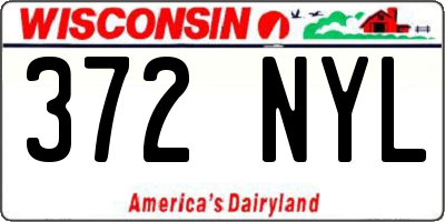WI license plate 372NYL