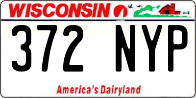 WI license plate 372NYP