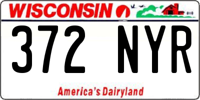 WI license plate 372NYR