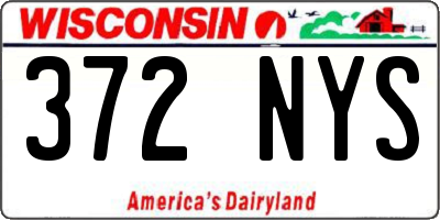 WI license plate 372NYS