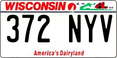 WI license plate 372NYV