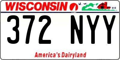 WI license plate 372NYY
