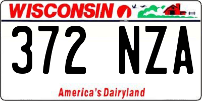 WI license plate 372NZA
