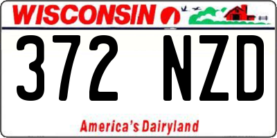 WI license plate 372NZD