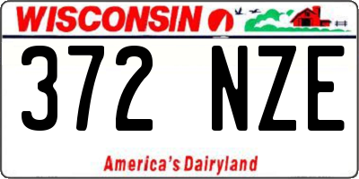 WI license plate 372NZE