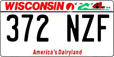 WI license plate 372NZF