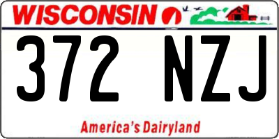 WI license plate 372NZJ