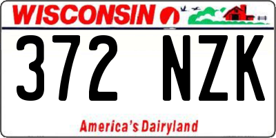 WI license plate 372NZK