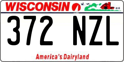 WI license plate 372NZL