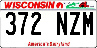 WI license plate 372NZM