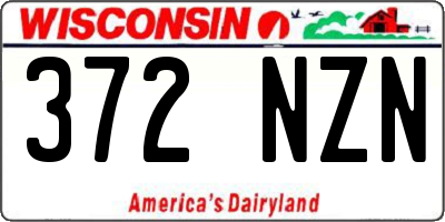 WI license plate 372NZN