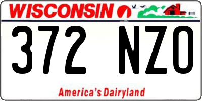 WI license plate 372NZO