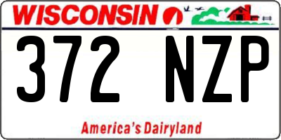 WI license plate 372NZP