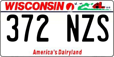 WI license plate 372NZS