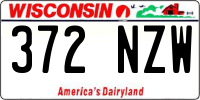 WI license plate 372NZW