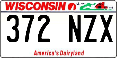 WI license plate 372NZX