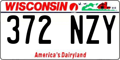 WI license plate 372NZY