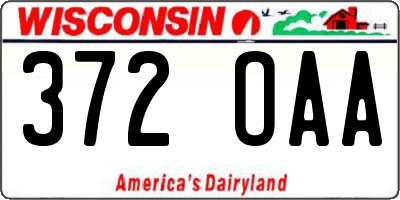 WI license plate 372OAA