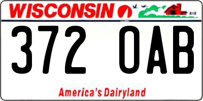 WI license plate 372OAB