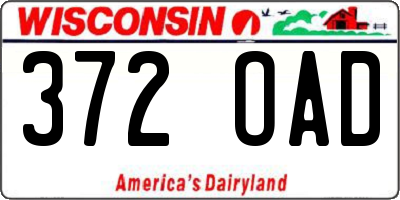 WI license plate 372OAD