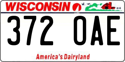 WI license plate 372OAE