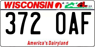 WI license plate 372OAF