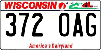 WI license plate 372OAG