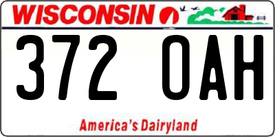 WI license plate 372OAH
