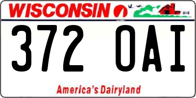 WI license plate 372OAI