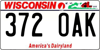 WI license plate 372OAK